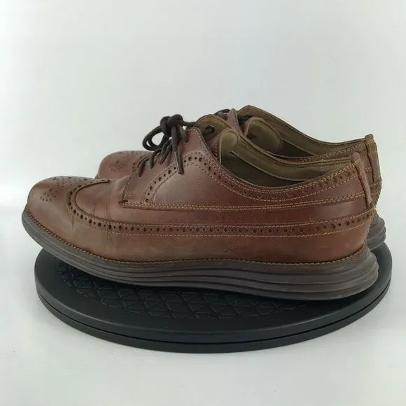 Cole Haan Original Grand OS Brown Leather Wingtip Shoes C27845 Men's Size 9.5 W