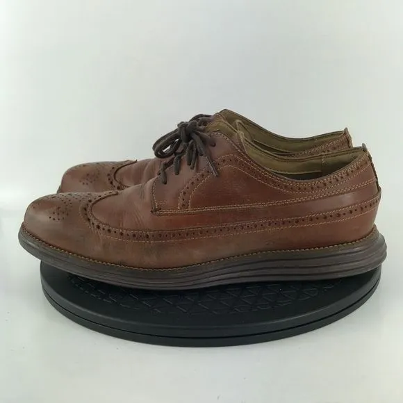 Cole Haan Original Grand OS Brown Leather Wingtip Shoes C27845 Men's Size 9.5 W