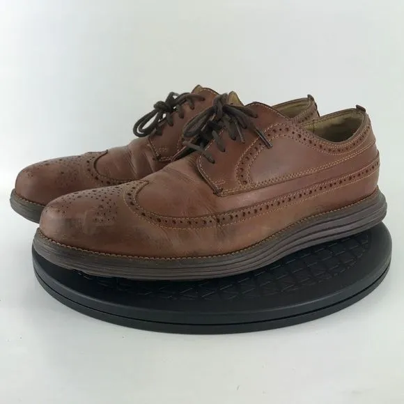 Cole Haan Original Grand OS Brown Leather Wingtip Shoes C27845 Men's Size 9.5 W