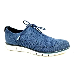Cole Haan Oxford Casual Shoes Mens 9M Blue ZeroGrand Stitchlite Wingtip