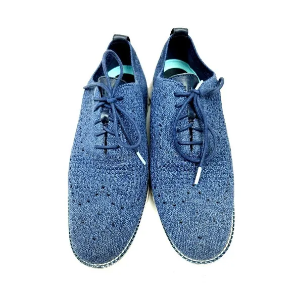 Cole Haan Oxford Casual Shoes Mens 9M Blue ZeroGrand Stitchlite Wingtip
