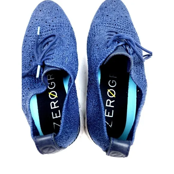 Cole Haan Oxford Casual Shoes Mens 9M Blue ZeroGrand Stitchlite Wingtip