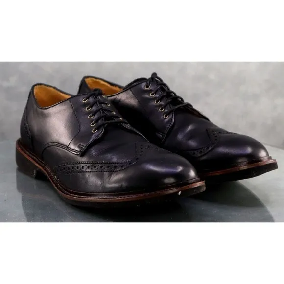 Cole Haan Phinney Men's Wingtip Dress Shoes Size 10.5 Leather Black C12198