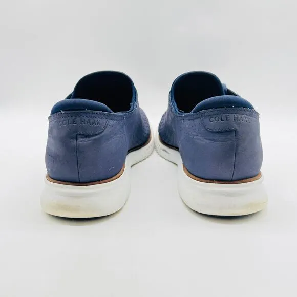 Cole Haan Shoes Mens 13 Blue Leather Laser ZeroGrand Wingtip Oxford OS Shoes