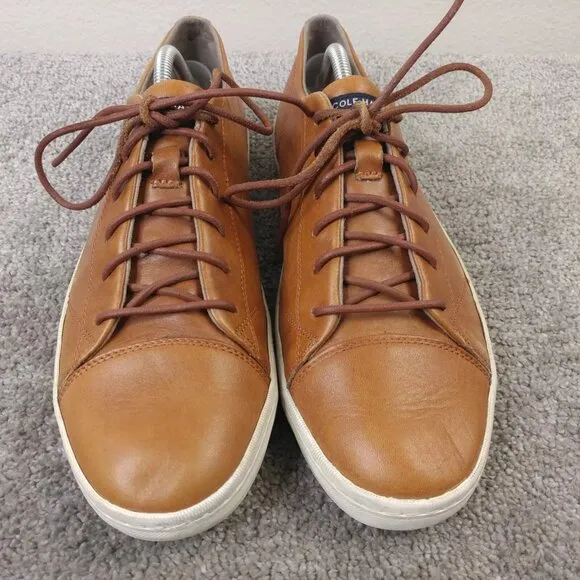 Cole Haan Trafton Mens Size 10 Shoes Brown Leather Sneakers Lace Up C22687