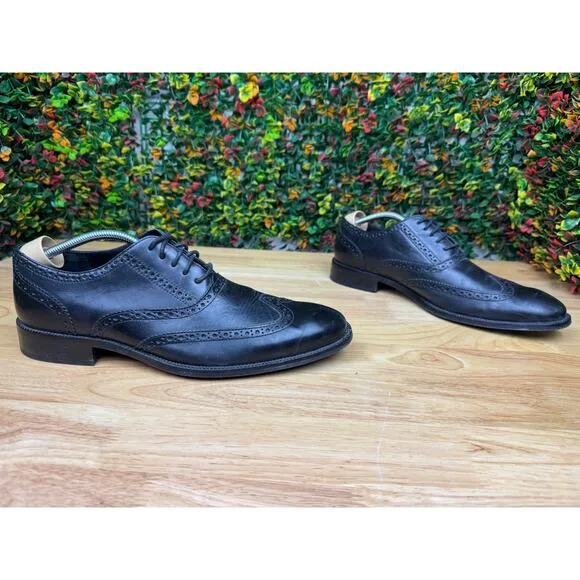 Cole Haan Williams‎ Shoe Wingtip Oxford Dress Leather Shoes Black C12209 Mens 11