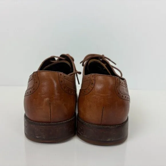 Cole Haan Wingtip Oxford Shoes Mens Size 10.5 Leather Brown Modern Classics