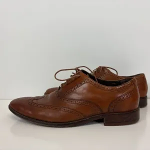 Cole Haan Wingtip Oxford Shoes Mens Size 10.5 Leather Brown Modern Classics