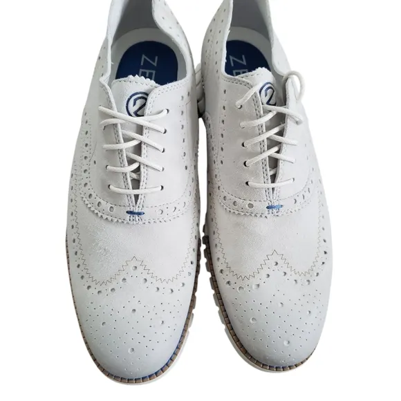 Cole Haan Zero Grand Grey Wingtip Leather Dress Shoes 10