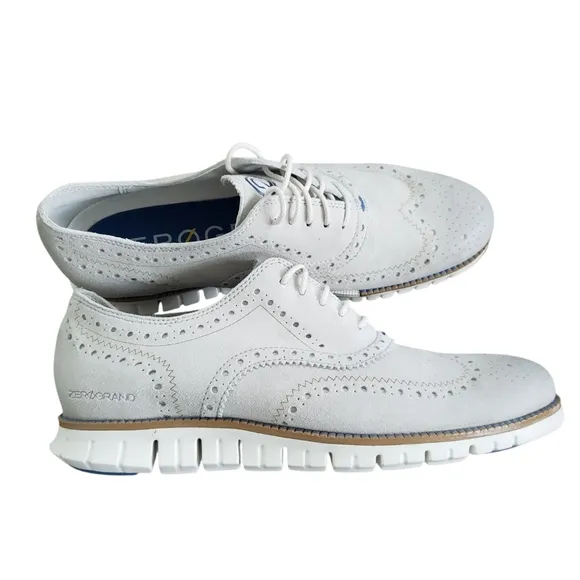 Cole Haan Zero Grand Grey Wingtip Leather Dress Shoes 10