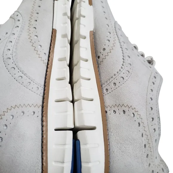 Cole Haan Zero Grand Grey Wingtip Leather Dress Shoes 10