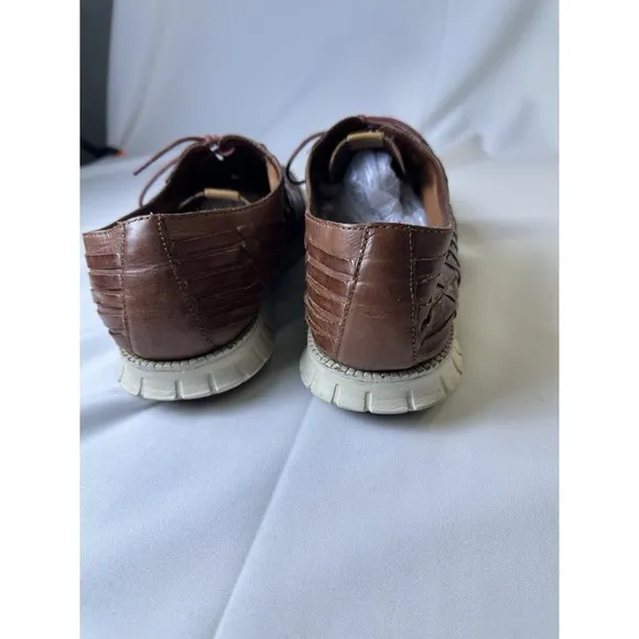 Cole Haan Zero Grand Men's Sz 14 Oxford's Shoes Brown Weave Leather Lace C23582