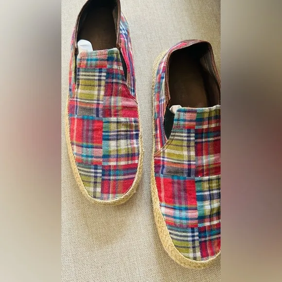 Cole Hann Mens Pink Blue Plaid Madres Shoes Sz 10 M