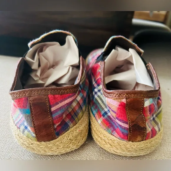 Cole Hann Mens Pink Blue Plaid Madres Shoes Sz 10 M