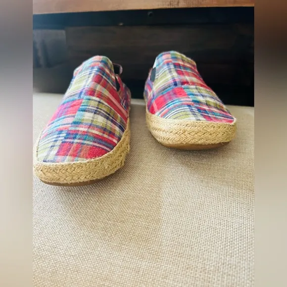 Cole Hann Mens Pink Blue Plaid Madres Shoes Sz 10 M