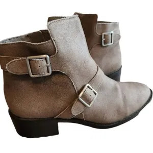 Cole Haan Taupe Suede Ankle Boots Size 8