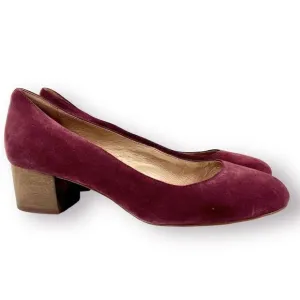 Comfort Pumps Madewell Ella Dark Merlot Red Shoes Low Heel G1968 Sz 9.5 Classic