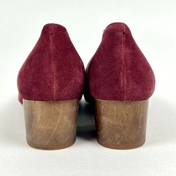 Comfort Pumps Madewell Ella Dark Merlot Red Shoes Low Heel G1968 Sz 9.5 Classic