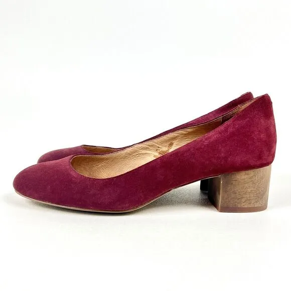 Comfort Pumps Madewell Ella Dark Merlot Red Shoes Low Heel G1968 Sz 9.5 Classic