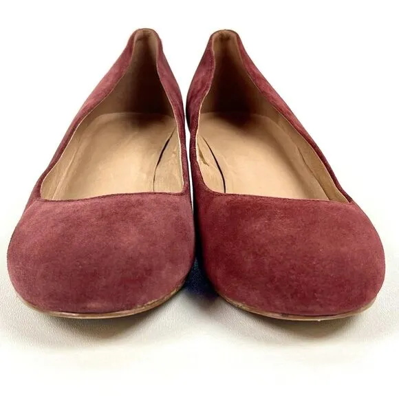 Comfort Pumps Madewell Ella Dark Merlot Red Shoes Low Heel G1968 Sz 9.5 Classic