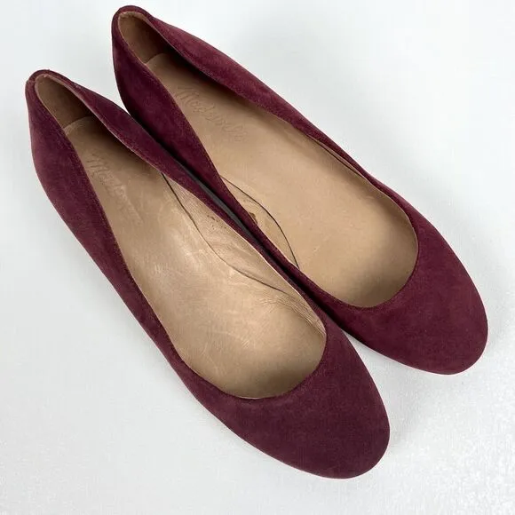 Comfort Pumps Madewell Ella Dark Merlot Red Shoes Low Heel G1968 Sz 9.5 Classic
