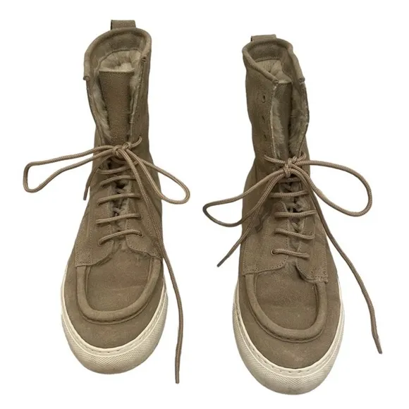 Common Projects Shearling Lace Up Boots