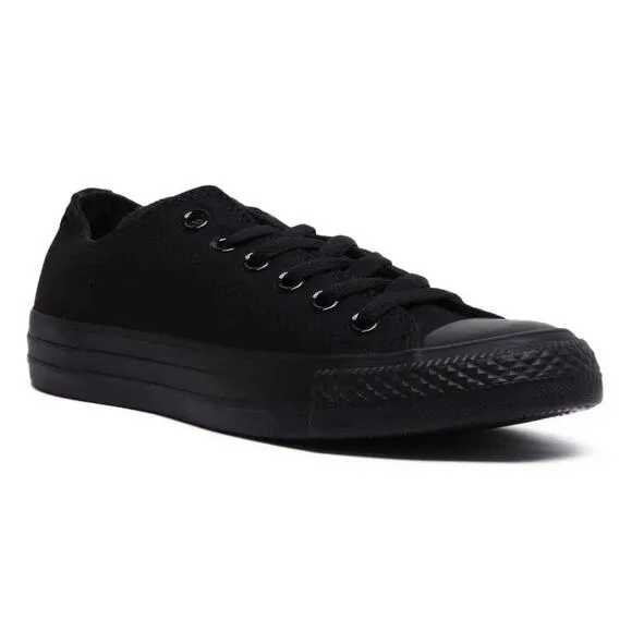 Converse All Black CHUCK TAYLOR All Star Low OX Canvas Shoes Mens 9 New In Box