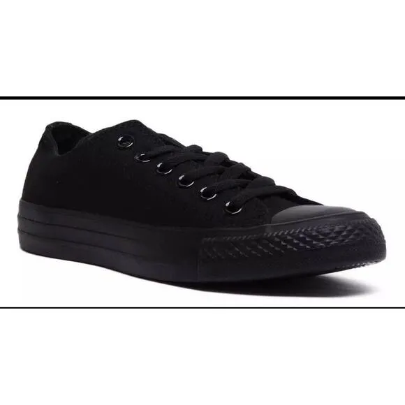 Converse All Black CHUCK TAYLOR All Star Low OX Canvas Shoes Mens 9 New In Box