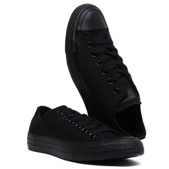 Converse All Black CHUCK TAYLOR All Star Low OX Canvas Shoes Mens 9 New In Box