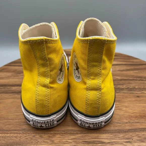 Converse All Star Chuck Taylor Shoes Womens Size 7 Yellow Hi Tops Casual Sneaker