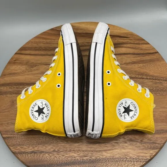Converse All Star Chuck Taylor Shoes Womens Size 7 Yellow Hi Tops Casual Sneaker
