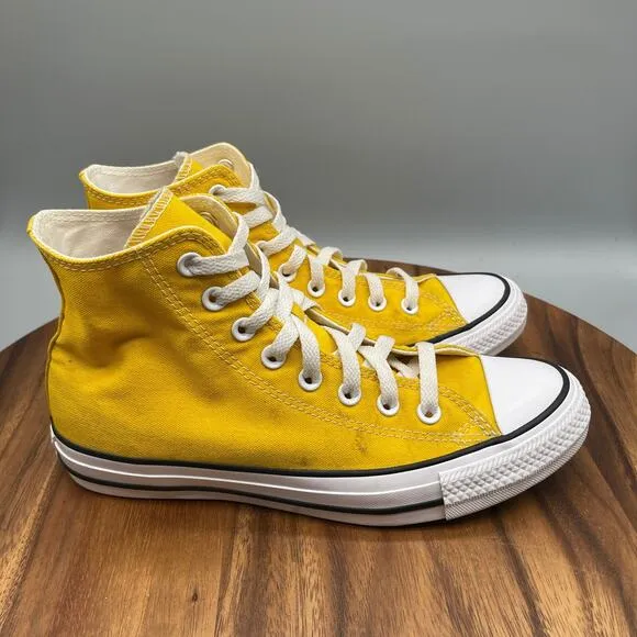 Converse All Star Chuck Taylor Shoes Womens Size 7 Yellow Hi Tops Casual Sneaker