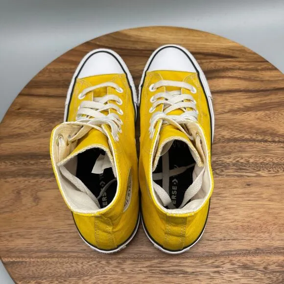 Converse All Star Chuck Taylor Shoes Womens Size 7 Yellow Hi Tops Casual Sneaker