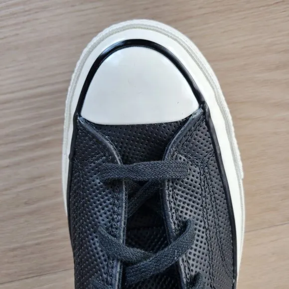 ⭐Converse Chuck 70 Hi Sz 8 Womens Shoes Black Leather Premium Sneakers A08637C⭐