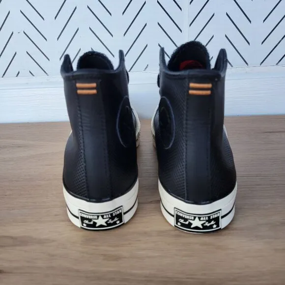 ⭐Converse Chuck 70 Hi Sz 8 Womens Shoes Black Leather Premium Sneakers A08637C⭐