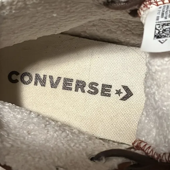 Converse Chuck Taylor All Star HI Cinnamon Egret Sherpa Lined Shoes
