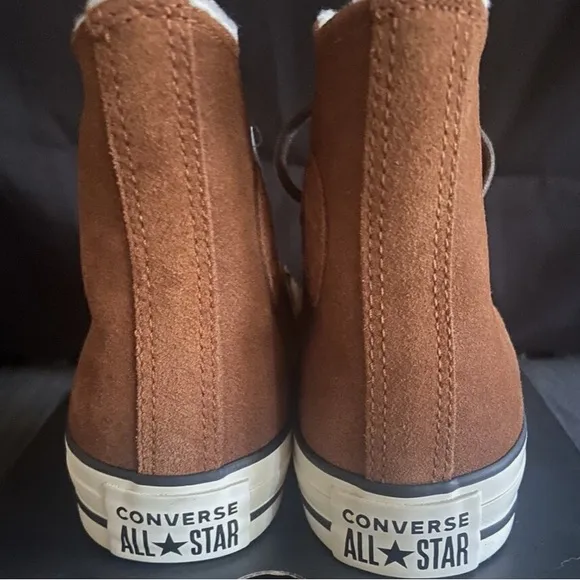 Converse Chuck Taylor All Star HI Cinnamon Egret Sherpa Lined Shoes