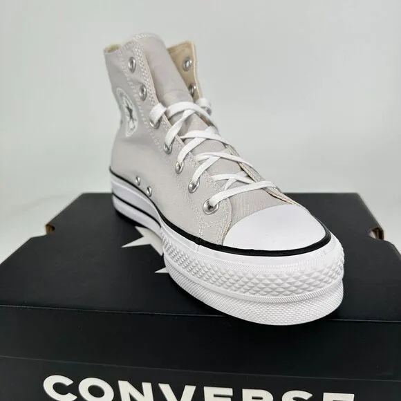 Converse Chuck Taylor All Star Lift Hi Canvas Shoes Women 9 Barely Gray High Top