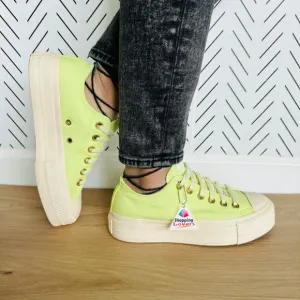 ⭐Converse Chuck Taylor All Star Lift Platform Low 8.5 Womens Shoes Green A09913F