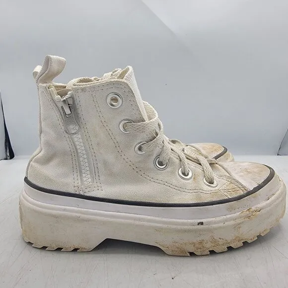 Converse Chuck Taylor All Star Lugged Lift Hi Kids 13 White Sneaker Shoes Casual