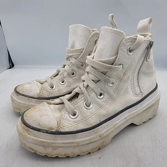 Converse Chuck Taylor All Star Lugged Lift Hi Kids 13 White Sneaker Shoes Casual