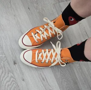 Converse × Come Tees Chuck 70s Star Path orange canvas hi-top sneakers WMS 6.5