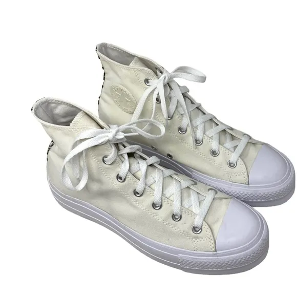 Converse Ctas Lift Platform High Women's Canvas White Shoes Custom 171209C-WWWL