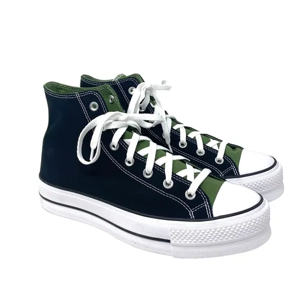 Converse Ctas Lift Platform Shoes Men's Casual Black Canvas Custom 171209C-WBGW