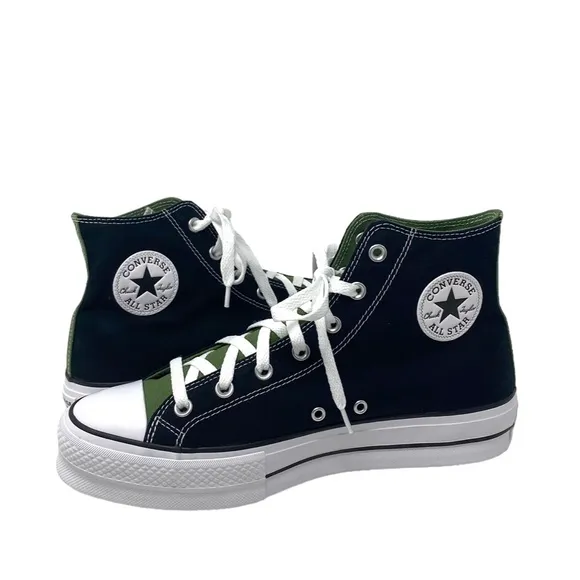 Converse Ctas Lift Platform Shoes Men's Casual Black Canvas Custom 171209C-WBGW