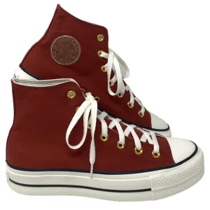 Converse Ctas Lift Platform Shoes Skate Women Brown Canvas Custom 171209C-WBGGS