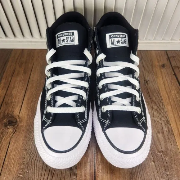 Converse CTAS Malden Street Mid Mens 9.5 Black White Canvas Skate Sneaker Shoes