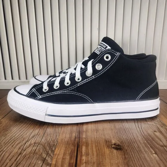 Converse CTAS Malden Street Mid Mens 9.5 Black White Canvas Skate Sneaker Shoes