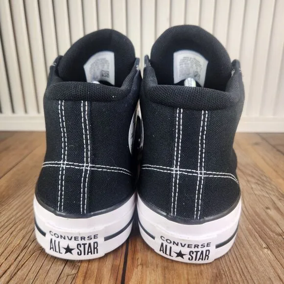 Converse CTAS Malden Street Mid Mens 9.5 Black White Canvas Skate Sneaker Shoes