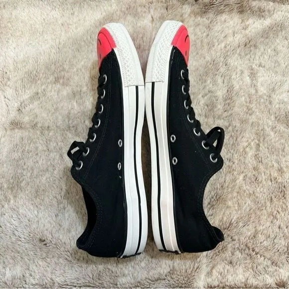 Converse CTAS OX Happy Smiley Face Black Racer Pink Sneakers Shoes M 9.5 W 11.5